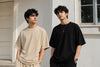 Pack of 2 oversized tees in black and beige – SHYD.pk