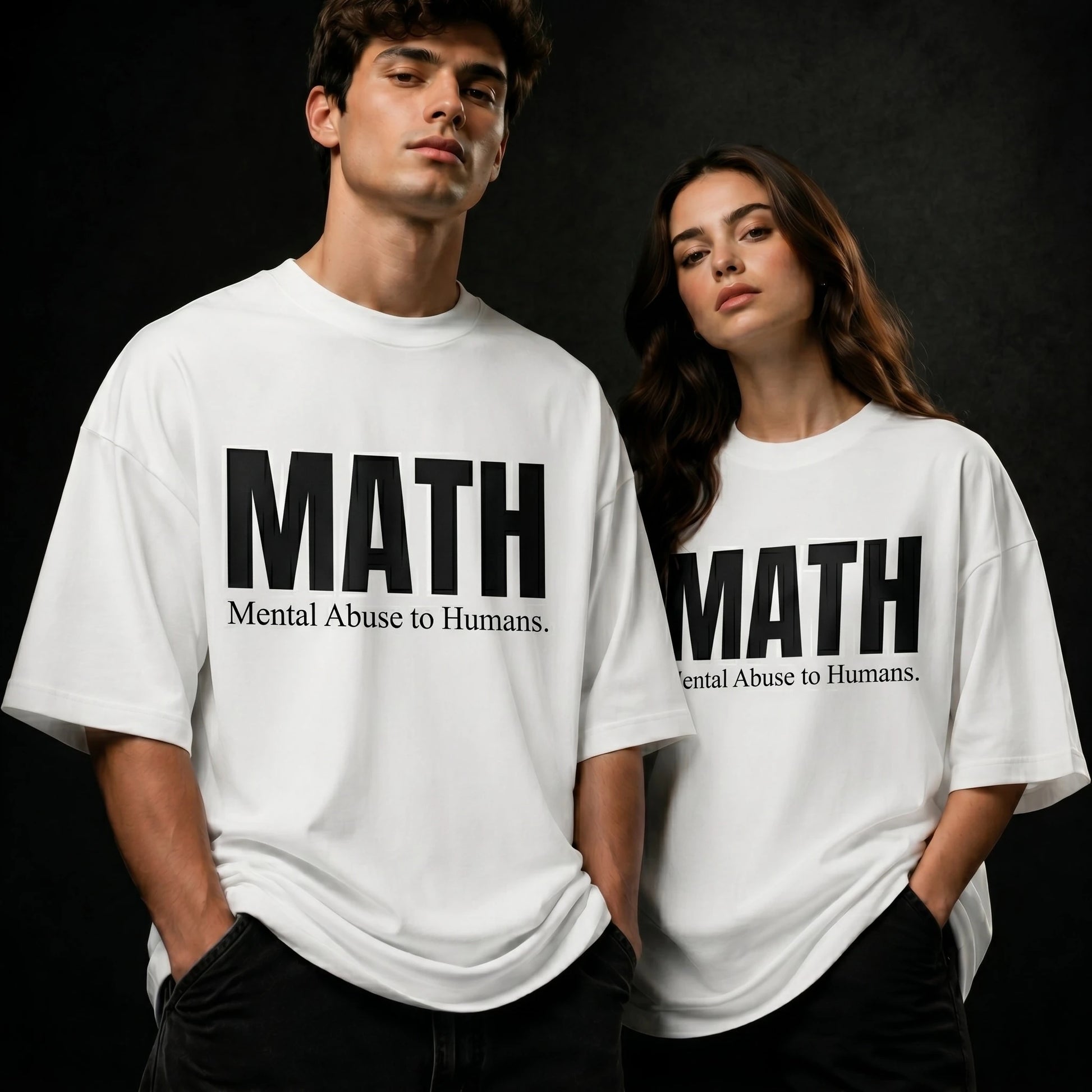 MATH oversized t-shirt print detail – SHYD.pk