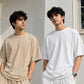 Pack of 2 oversized tees in white and beige – SHYD.pk