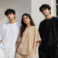 Oversized plain drop-shoulder tees in black, white and beige – SHYD.pk