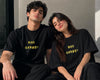 Black Who Cares oversized graphic t-shirt – SHYD.pk