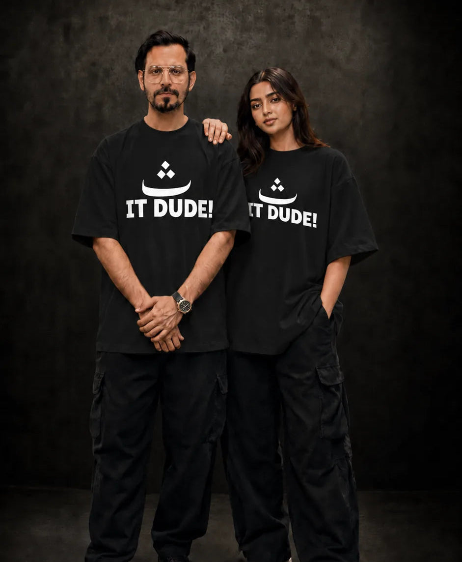 Black ث It Dude funny desi oversized t-shirt – SHYD.pk