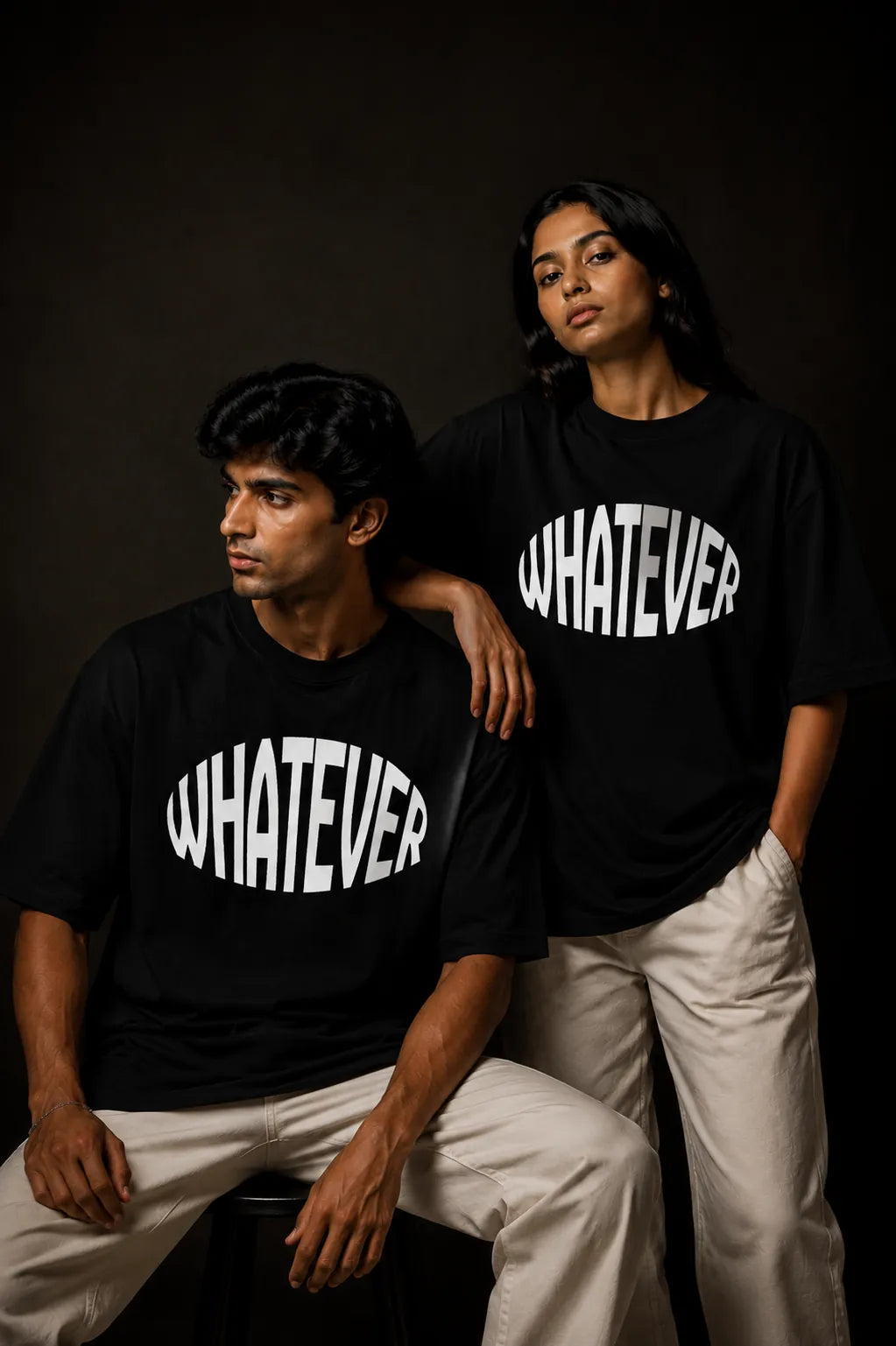 Black Whatever oversized graphic t-shirt – SHYD.pk