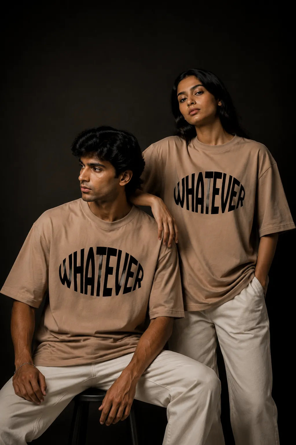 White Whatever oversized graphic t-shirt – SHYD.pk